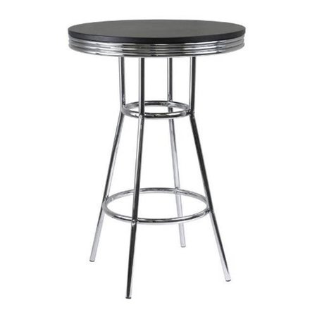 WINSOME TRADING WinsomeTrading 93030 Summit Pub Table 30 in. Round - Black -  Metal 93030
